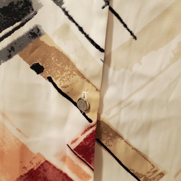 White House Black Market Women Multicolor Sleeveless Tie-Neck Blouse Size 12. - Picture 7 of 7